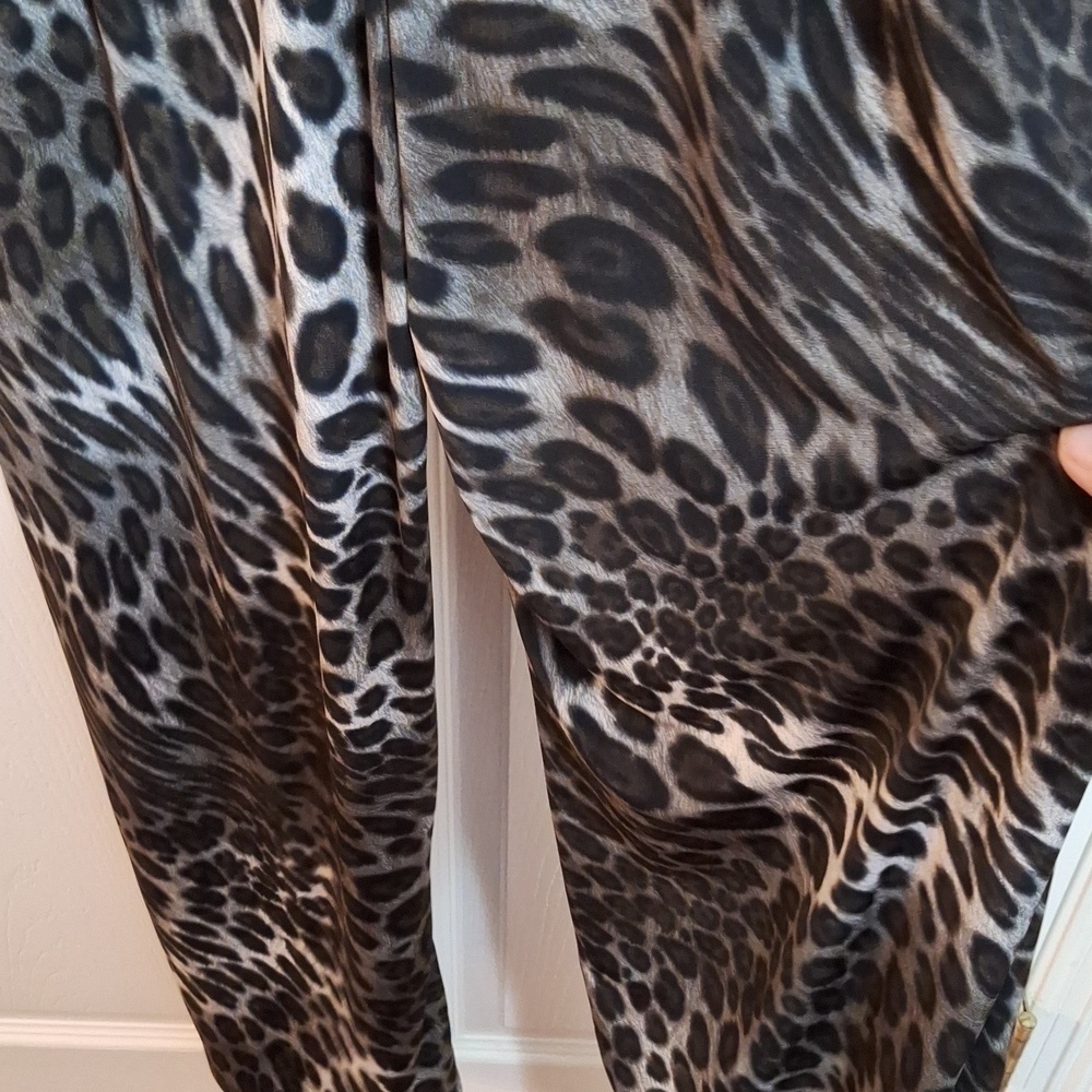 Enfocus Studio Animal print jumpsuit.Sz.100 Black Green - Picture 10 of 14